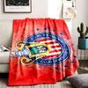 Club Deportivo Guadalajara Theme Personalized Outdoor Flannel Blankets Soft And Suitable For All Seasons Perfect For Sofas Beds And Camping