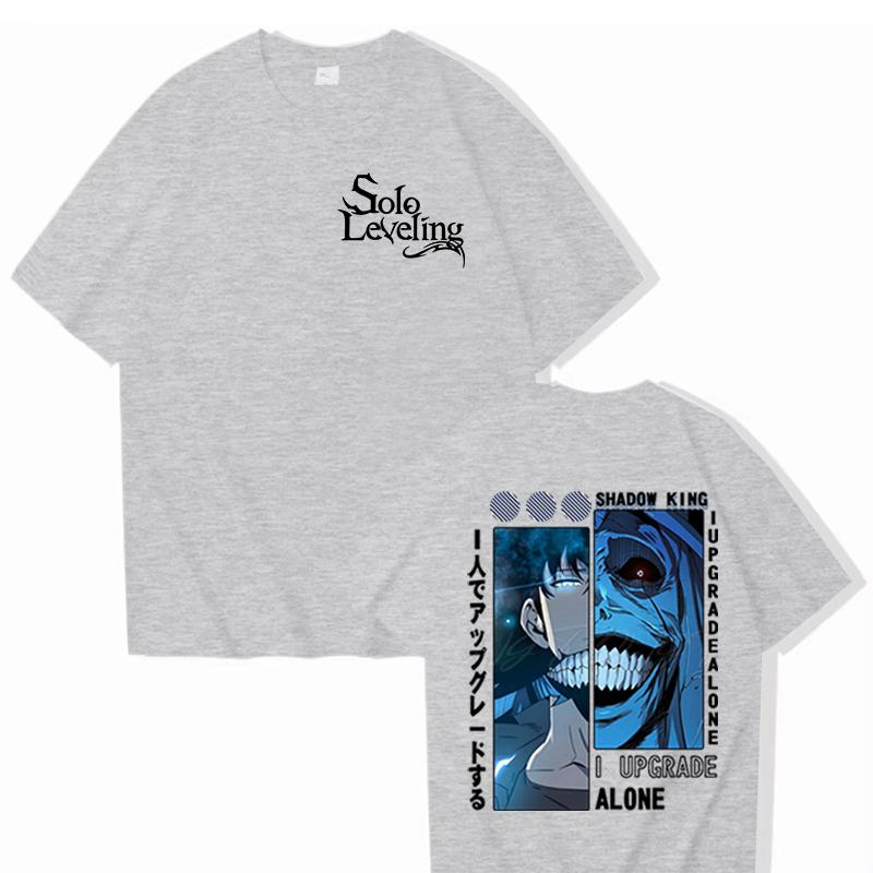Anime Solo Leveling Cotton T-shirt Sung Jin-woo Print Men Women Clothes Solo Leveling Anime Manga Street Style Harajuku Male Top