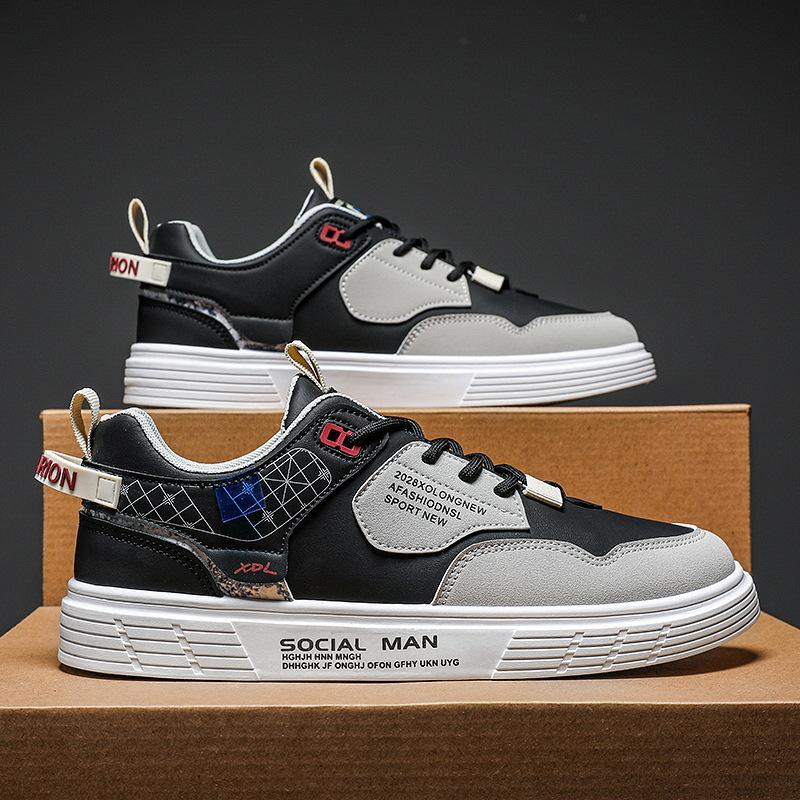 

2025 новая весенне-летняя мужская обувь в британском стиле, ретро-мода, повседневные кеды, трендовая мужская спортивная обувь 44