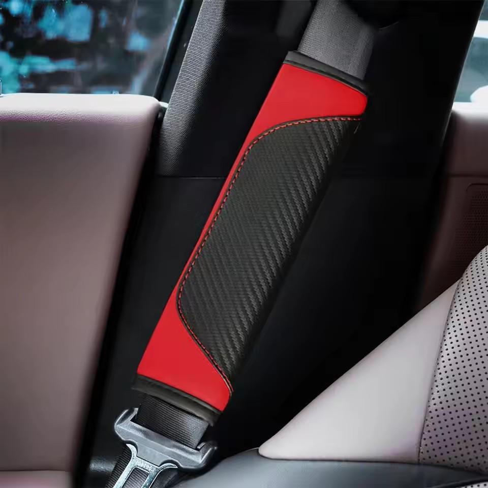 

MOBIDEA 1/2PCS PU Leather Car Seat Belt Cover Breathable Shoulder Pad Universal Auto Interior Accessory