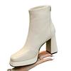 New Street Style High Heel Women Ankle Boots Fashion Square Toe Short Booties Autumn Winter Ladies Shoes Botas