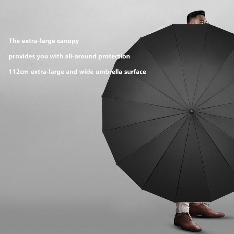 Light Luxury Long Wooden Handle Umbrella Enlarged Thickened Reinforcement Windproof Straight Handle Business Golf Umbrella