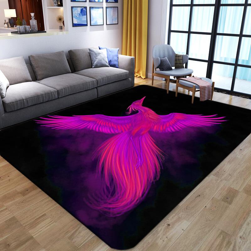 Living Room Printed Carpet, Household Bedroom Printed Blanket, Long European Style Full Floor Mat Foot