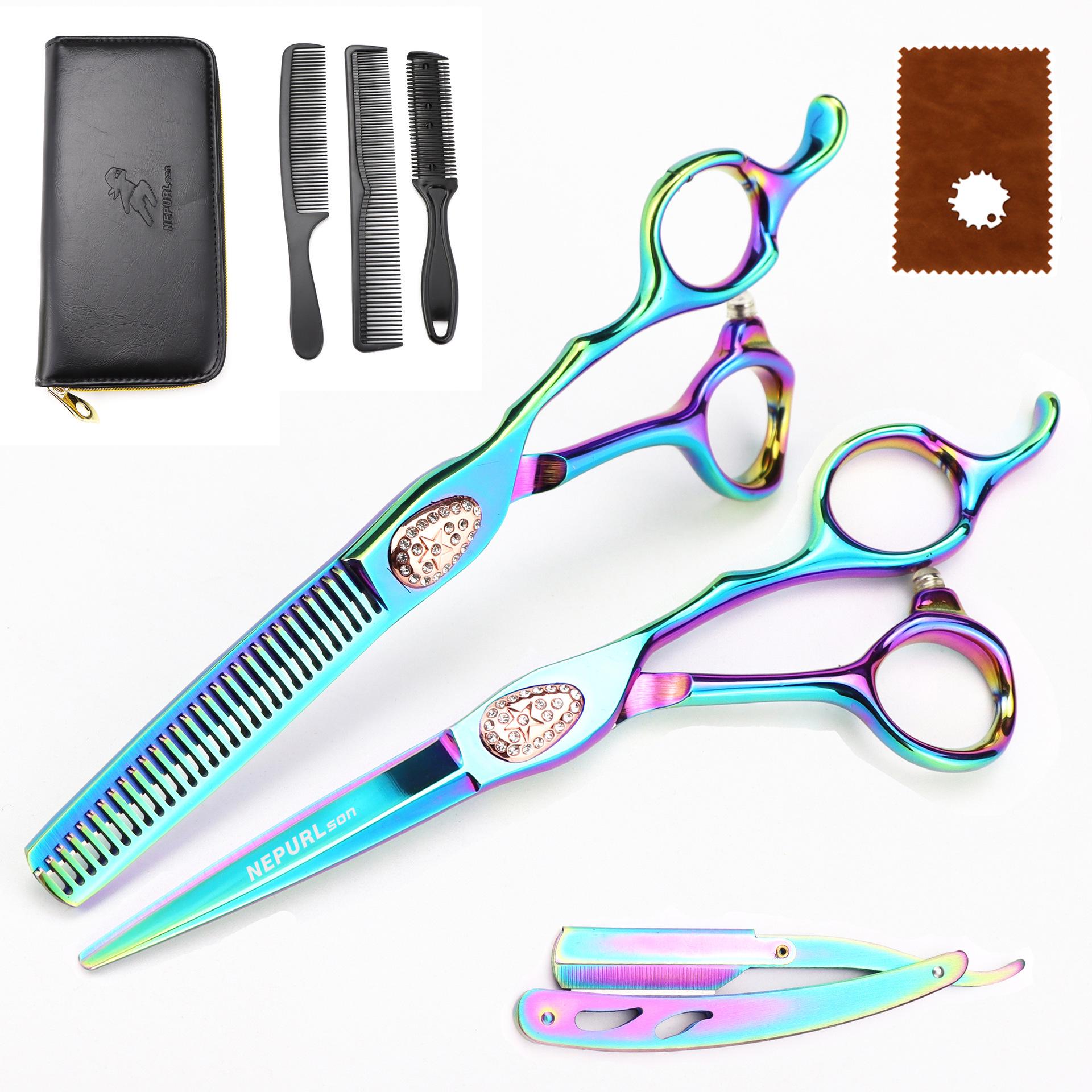 Naipusen Black Gold Hairdressing Scissors & Thinning Shears Set