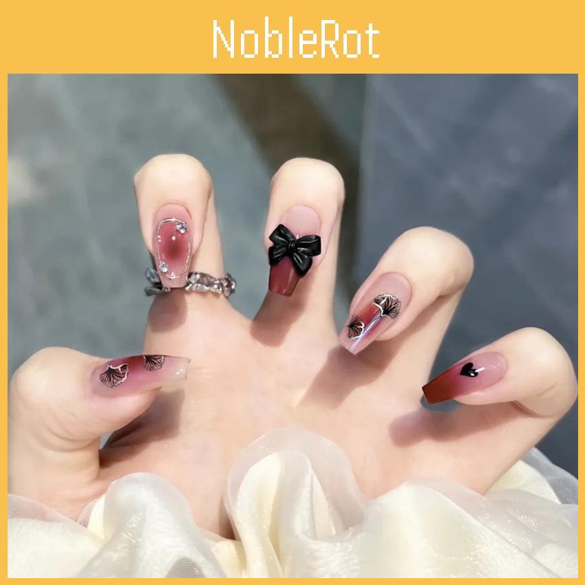 Schmetterlingsschleife Nagelsticker Tragbarer Nagel-Blush Falschnagel Fertiger Nagelsticker A21 Gel Jelly Doppelseitiger Stil