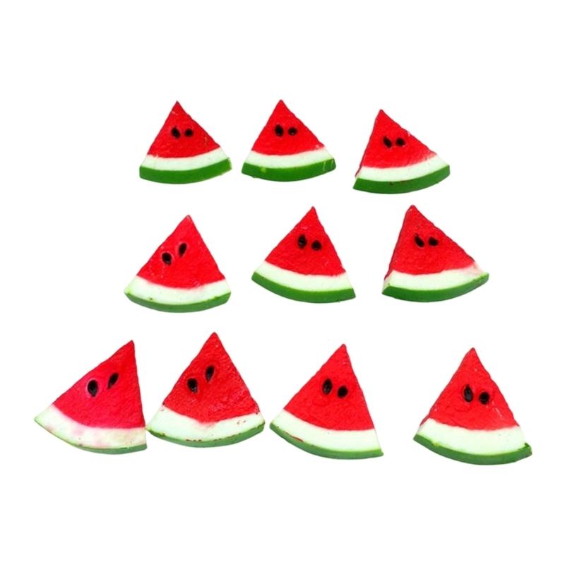 10pcs Genuine Artificial Greenmelon Slices Fast Flexible Sealant Pretended Fruits Home Party Decoration