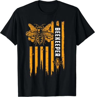 Bienenzucht Amerikanische Flagge Wabe Honigbienen Imker Geschenk Unisex T-Shirt