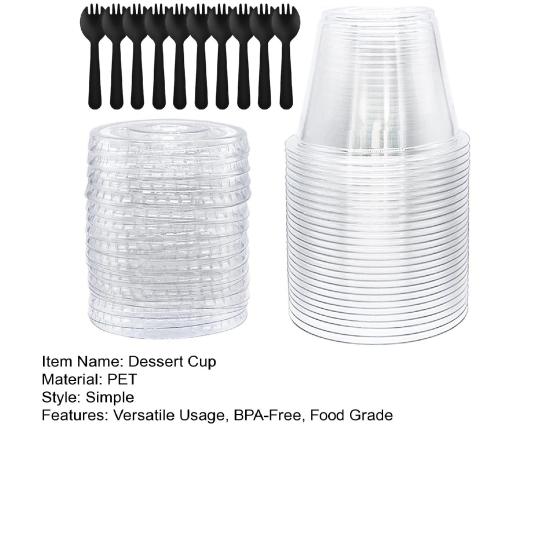 10/20/30/50Pcs Dessert Cup BPA-Free Plastic Cups Desserts Fruits Cakes Ice Cream Pudding Milkshake Cups