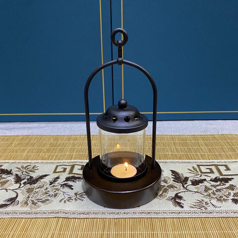 Retro Agarwood Incense Burner & Essential Oil Candle Lamp - Windproof Home Decor