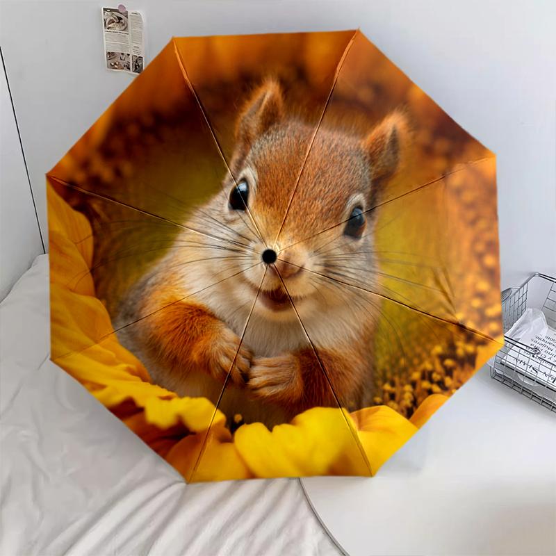 1 PC Automatic Folding Umbrella - Cartoon Pattern, Portable & Foldable Design with 8 Ribs, Christmas Birthday Gifts