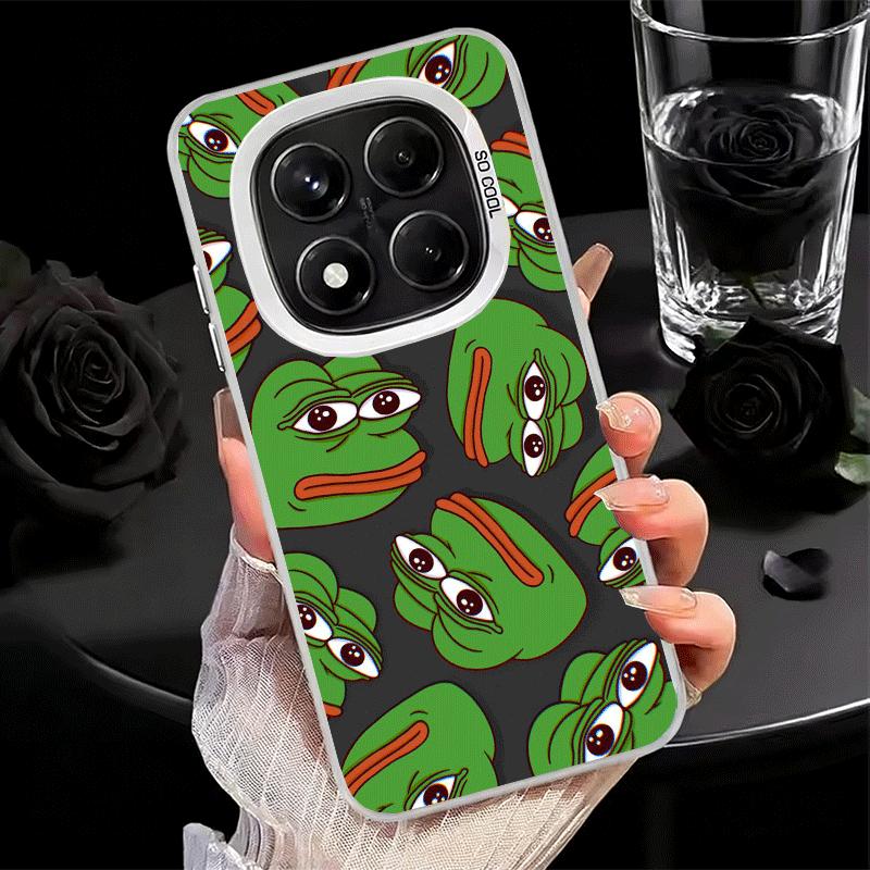 Funny Sad Forg P-Pepe Meme Soft Phone Case for Xiaomi Redmi Note 13 14 15 Pro Plus 12S 12 11S 11 11T 10S 10 Shockproof Cover Bac