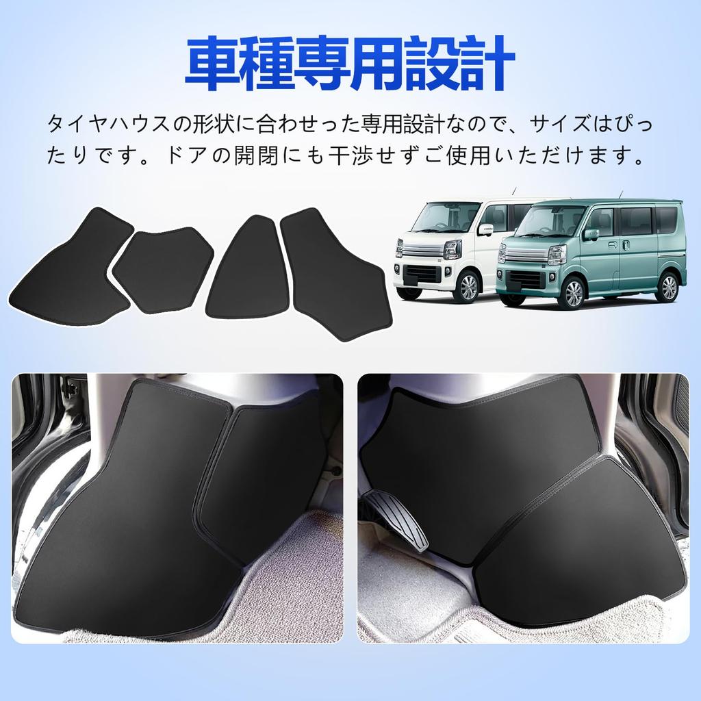 TELLIKA Front Kick Guards for Toyota Every DA17V and Toyota Every Wagon Foot Side Wheelhouse Guard Scratch and Stain PVC Kick Driver Passenger Seat
