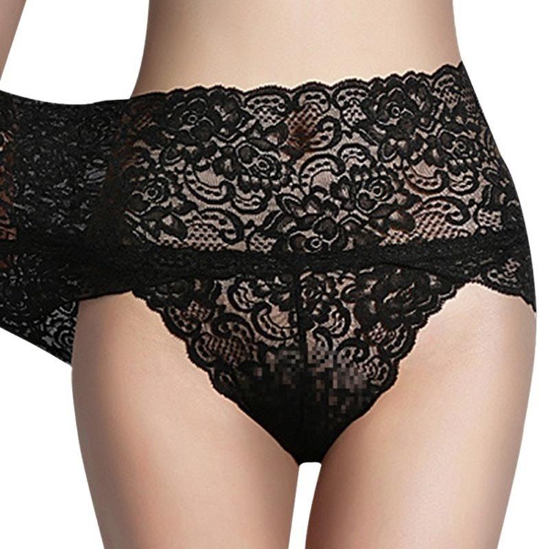 

Elastic Women s Briefs Solid Color Panties Soft Seamless Breathable High Waist Underwear 2XL чорний