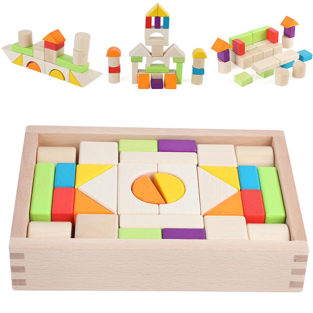 MultiColor Building Blocks Toy Wooden Boxed Children Kid Educational Toy Gift(30pcs )