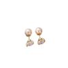 Silver Needle Zirconia Pearl Earrings: Luxurious, Fashionable, Versatile Studs with a Simple and Elegant Design.