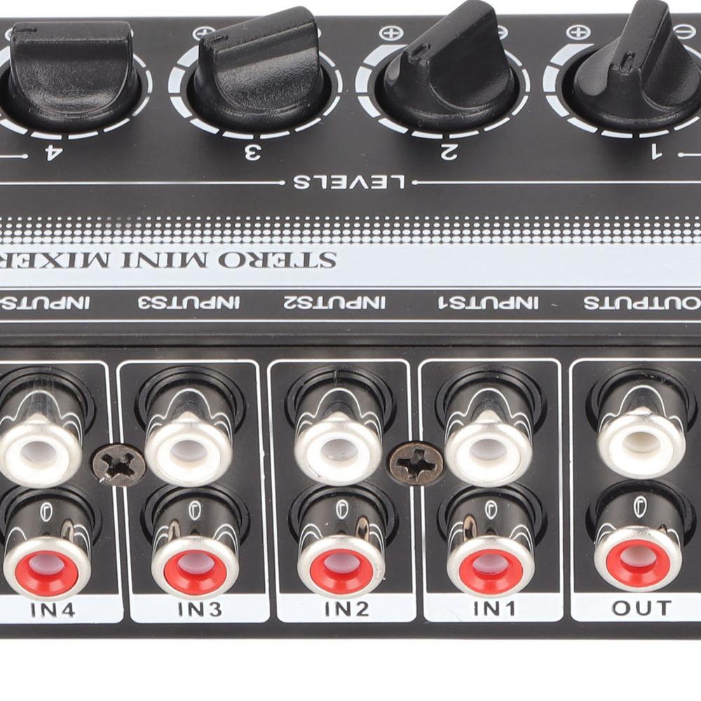 Separate Volume Knobs Stereo Mini Mixer Support 4 in 1 Out Stereo Splitte  Console