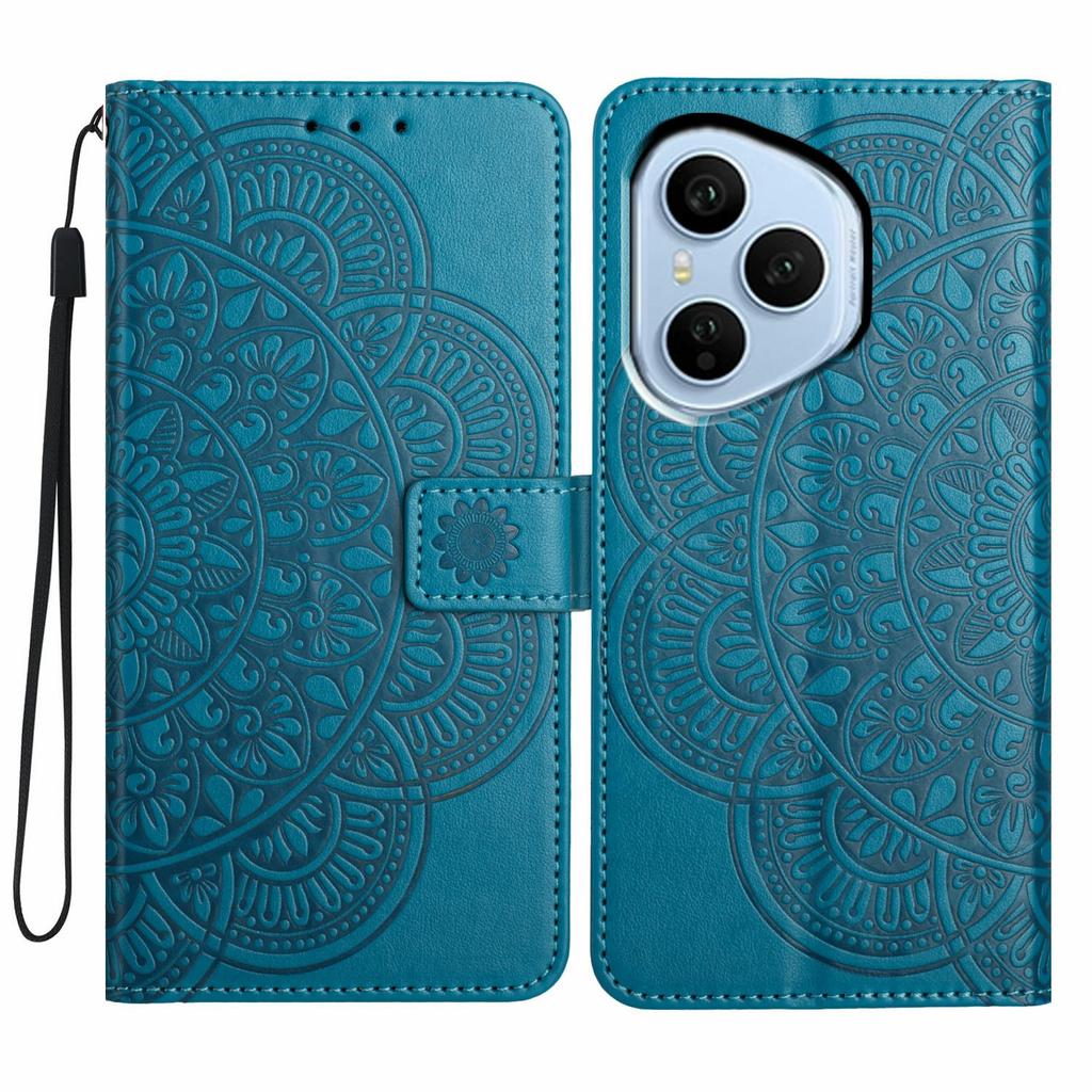 For Honor 400 Pro 5G (Global) Leather Case with Card Slots Mandala Pattern Phone Cover Stand