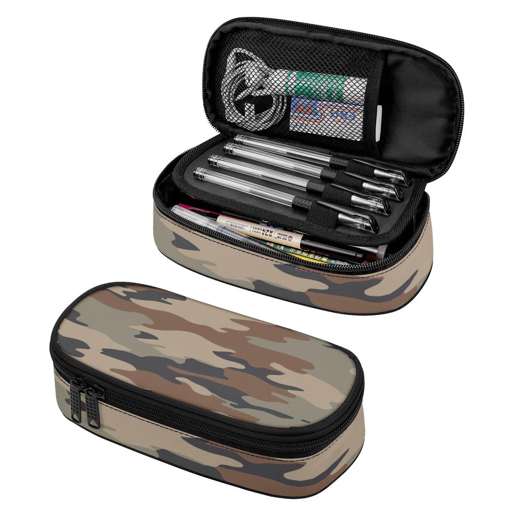 Pencil Case 300D Polyester Large Capacity Zip Around Closure with Main Compartment Mesh Pocket and Pen Slots for Everyday Study