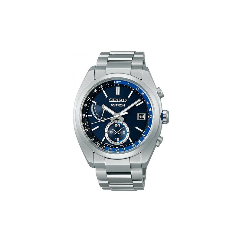 

SEIKO Astron series 100 meters waterproof watch Quartz titanium strap men s watch blue dial SBXY013 синій
