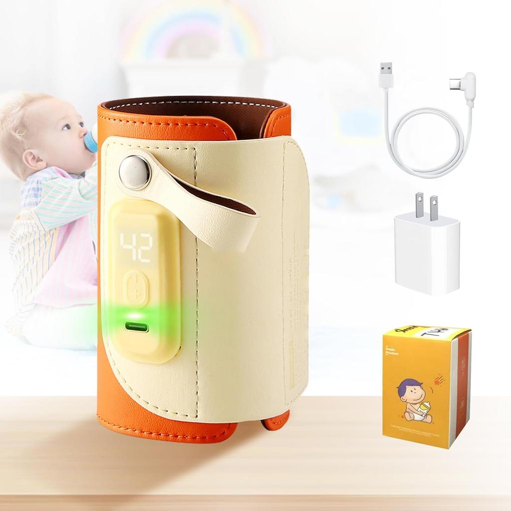 Portable Bottle Warmer,Baby Bottle Insulation Cover Bottle Warmer with 18W Quick Charge and LED Display,Adjustable Temperature Control, Handhold Milk