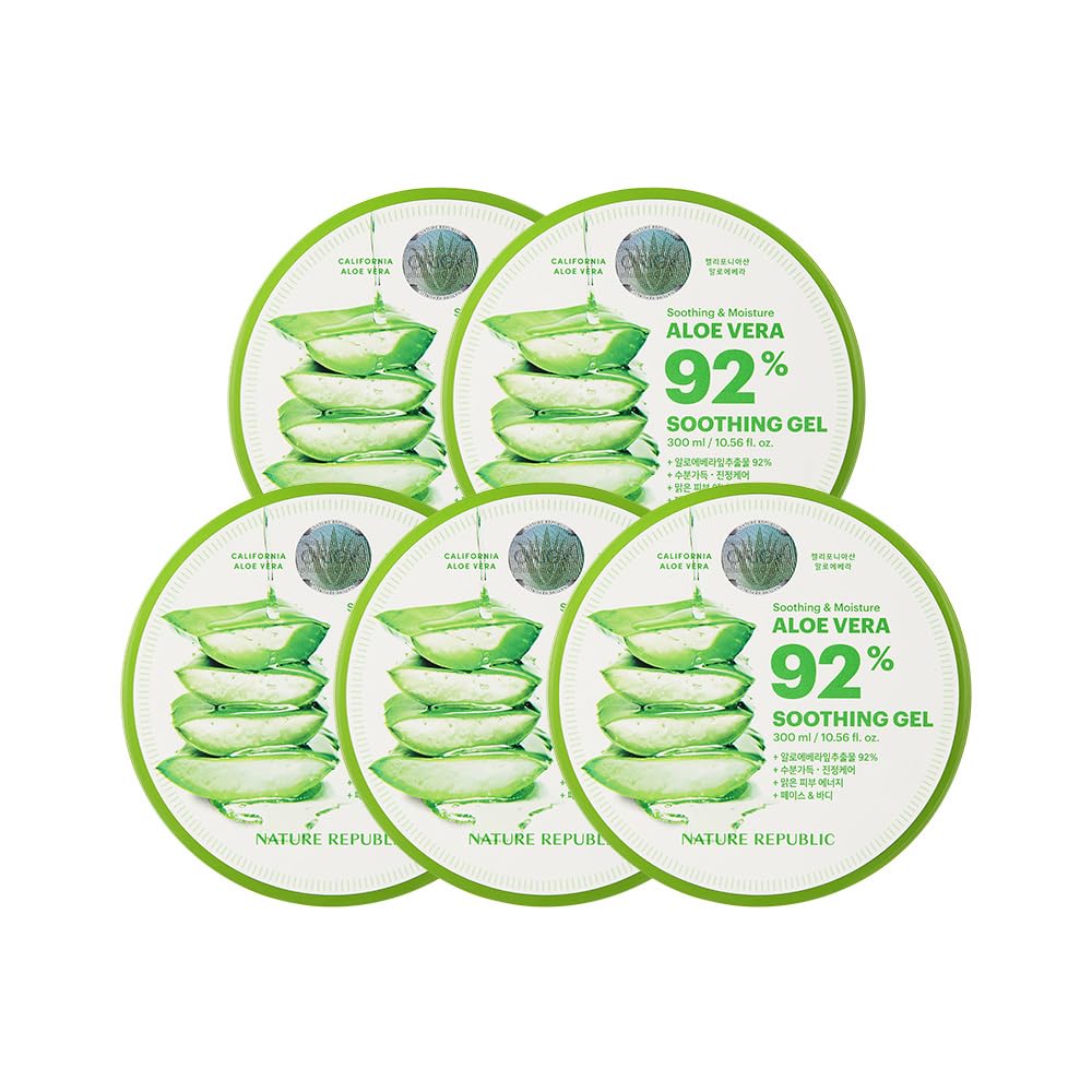 NATURE REPUBLIC Moisturizing Aloe Soothing Gel 92% (5 pieces)