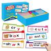 40Pcs Phonics Word Family Build Book Kids Preschool Learning Activity Words Spelling Flash Cards Kindergarten Student Read Rhyme Phonics Flip Book