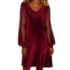 Polyesterlong Sleeve A Line Dress With Sequins For Casual Wear