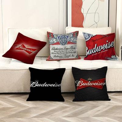 Classic Beer Brand B-Budreiser Personalized Pillow Cover Kids Bedroom Wild Party Decor Pillowcase Kid Birthday Shower Gift