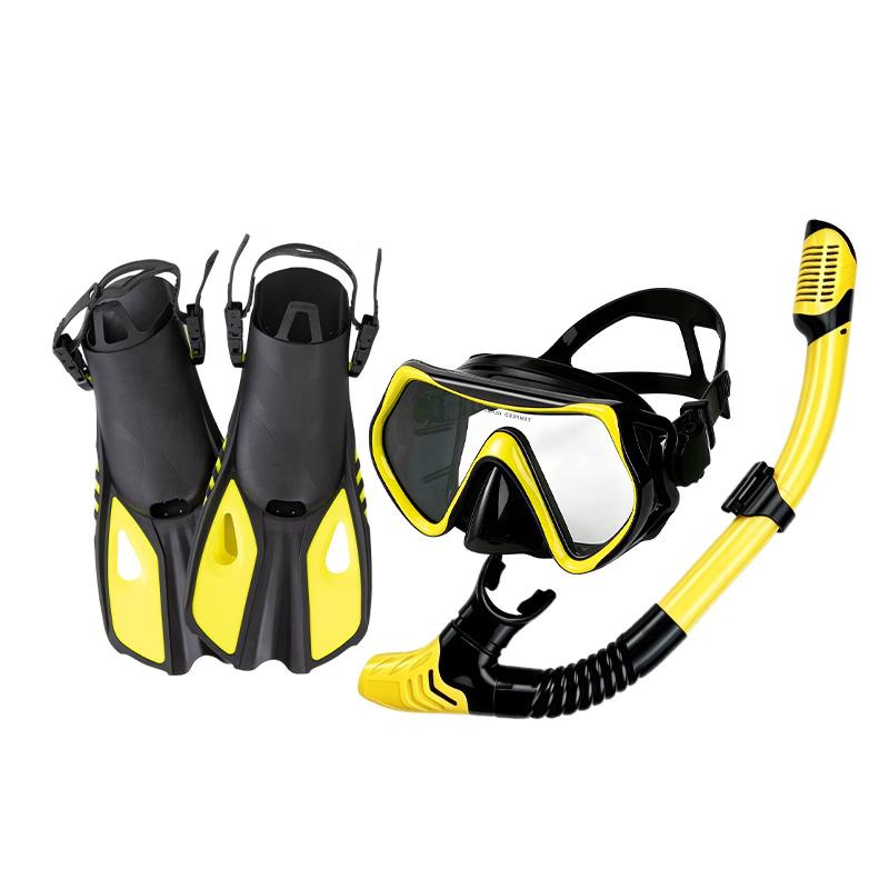 YBLKJ Full Dry Snorkel & Adjustable Fin Set (3-Piece) XS
