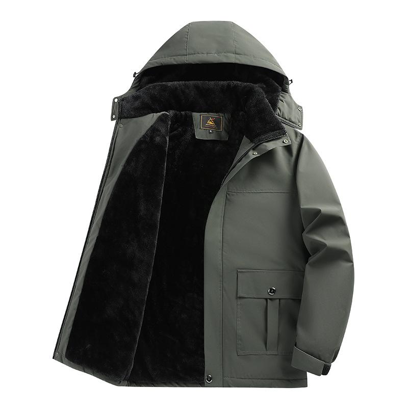 Veste en coton extra large pour hommes en hiver avec duvets ajoutés et vêtements en coton épais Les personnes fortes devraient ajouter de la graisse et augmenter