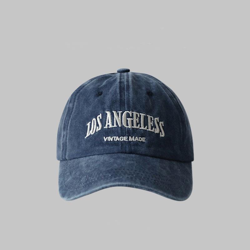 Retro smoke gray baseball cap women's spring and autumn summer hat showing face small cap trendy brand men