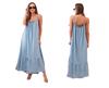 Clear Denim Maxi Dress for Women On Straps Made of Light Tencel