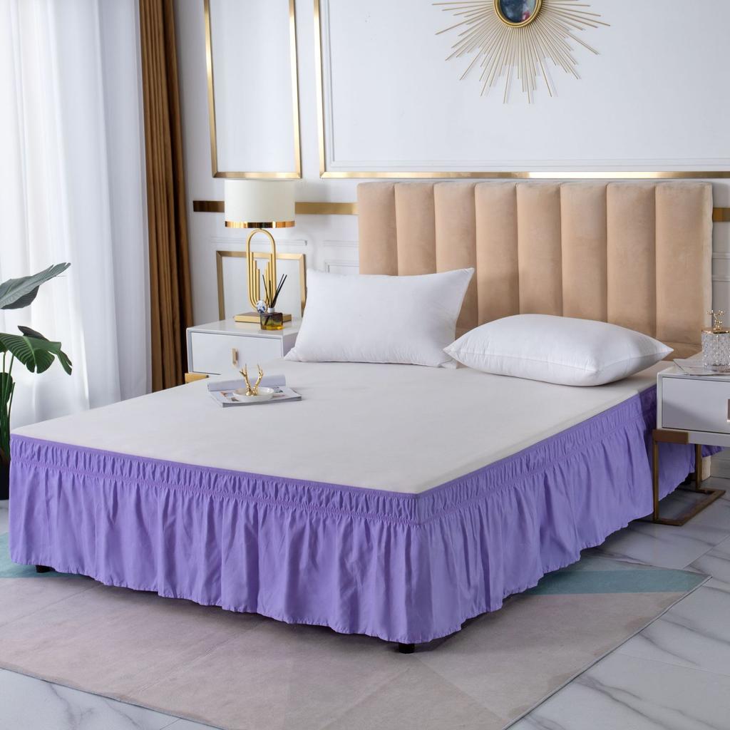 Elastic Bed Skirt Solid Color Ruffled Bed Skirt Elastic Bed Skirt Multiple Colors Multiple Sizes