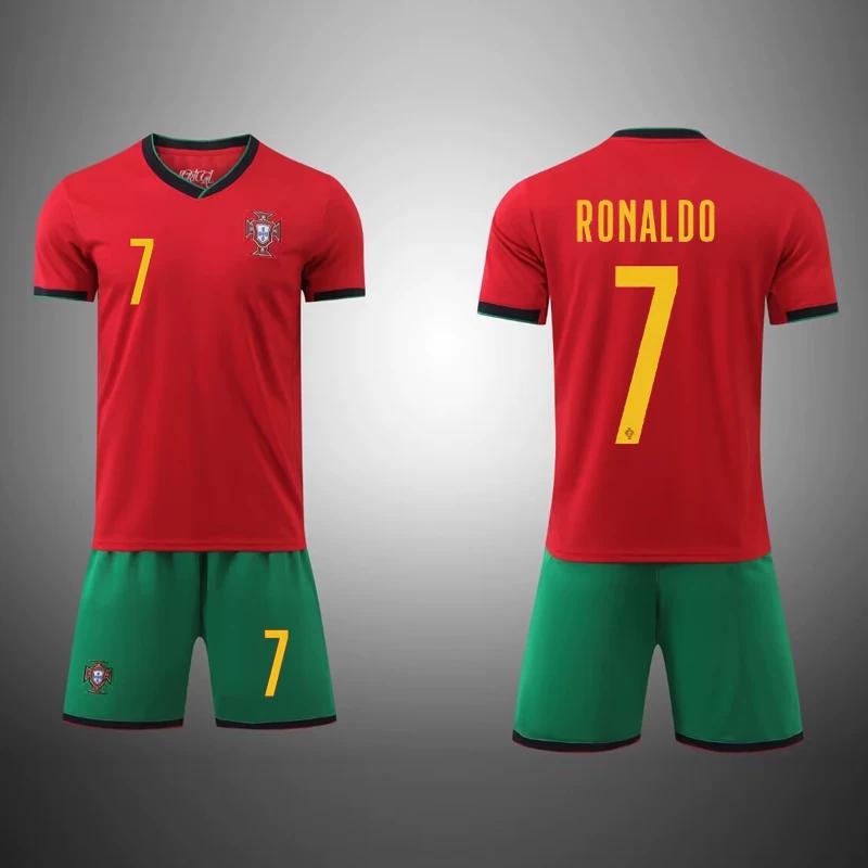 2024 Portugal Football Jerseys Red #7 (Ronaldo) 16