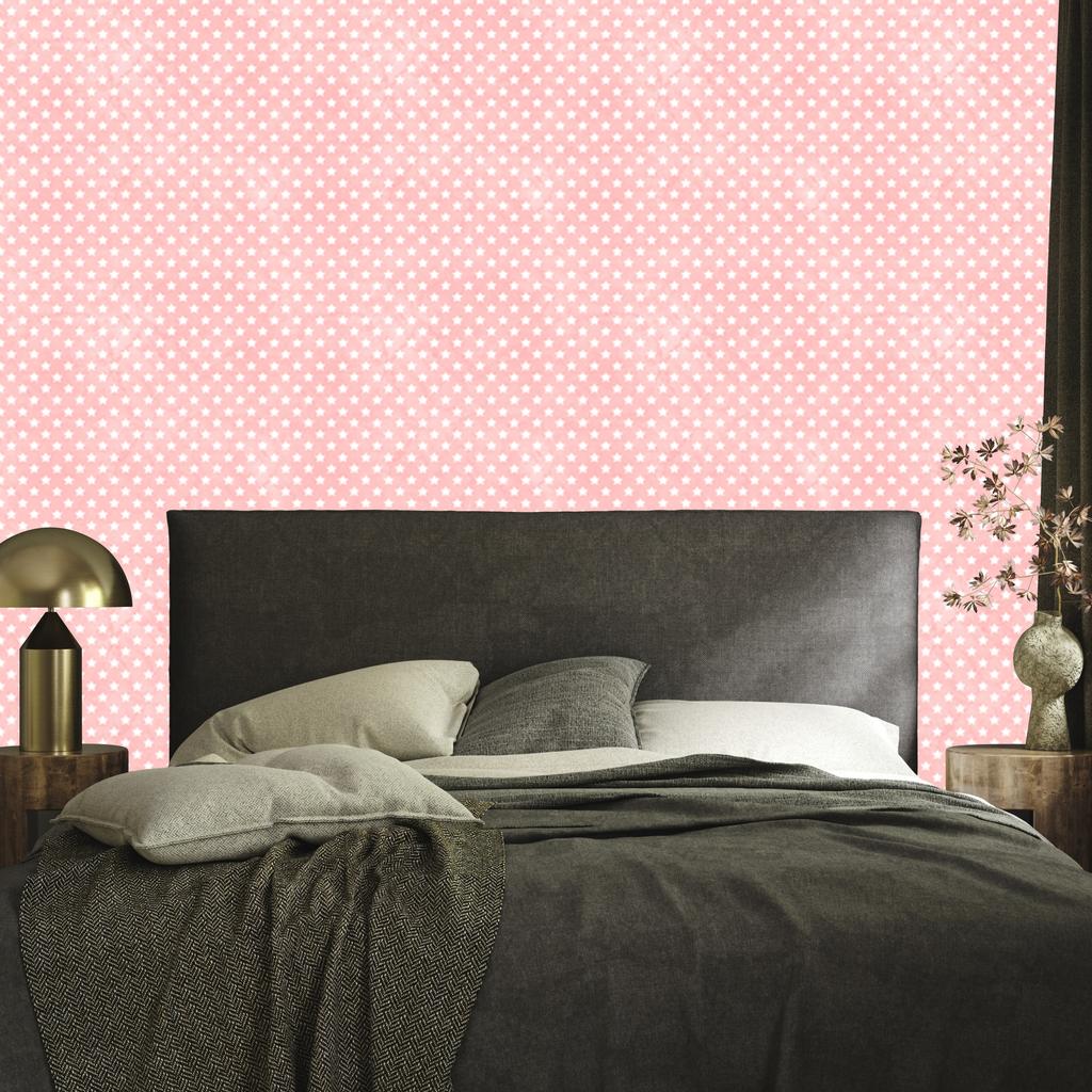 Wallpaper Stars Coral and White for Living Room and Bedroom 50x1000