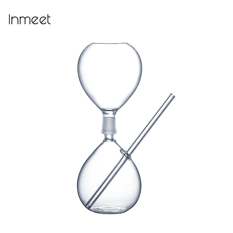 Imeet Smoked Cocktail Cup Hourglass Shaped Creative High Borosilicate Glass Bar Bartender Utensil for Mixed Drinks