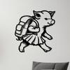 1pc Metal Pig Wall Art, Cute Animal Statue for Kids Room Garden Fence, Rustproof Iron Sculpture, Easter Children's Day Gift for Home Decor Lovers