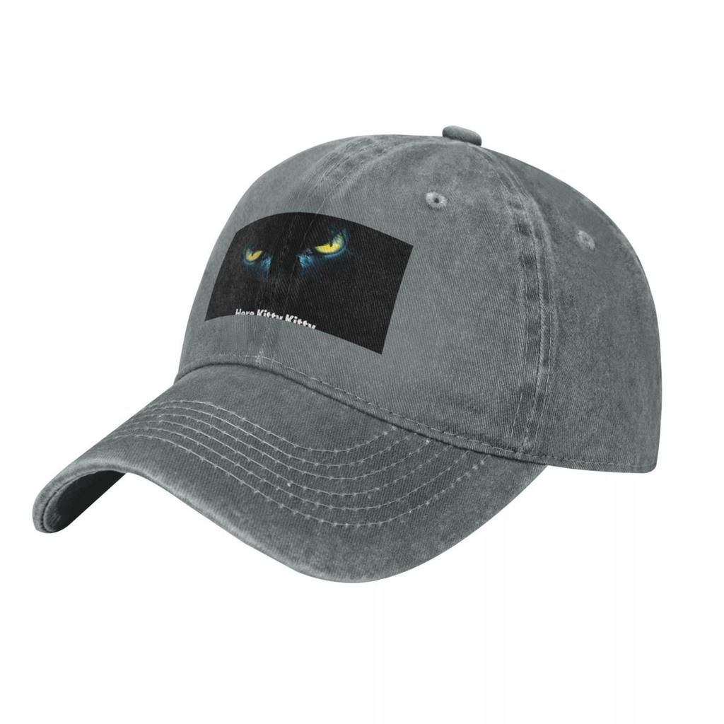 Scary Cat Eyes On A Black Background Baseball Caps Vintage Denim Washed Headwear Unisex Style Outdoor Running Hats