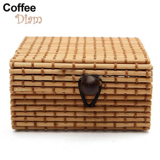 Diamin Bamboo Wooden Case Jewelry Storage Boxes Holder Gift