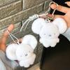 Cute Soft Fluffy Plush White Mouse Keychain Pendant Perfect For Bag Decoration Birthday Gift For Kids Teens Friends