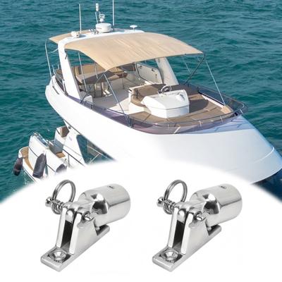 Yousheng 2Pcs Sliding Hat Gable Seat High-Gloss Polished Finish Deck Hinges Eye End Cap 316 Stainless Steel Boat