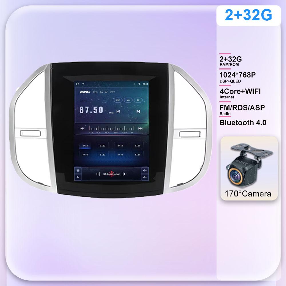 

9,7-дюймовый Android 13 для Mercedes Benz Vito 3 2014-2020 автомобильный радиоприемник авто мультимедийный плеер GPS навигация Carplay 5G WIFI No 2 Din