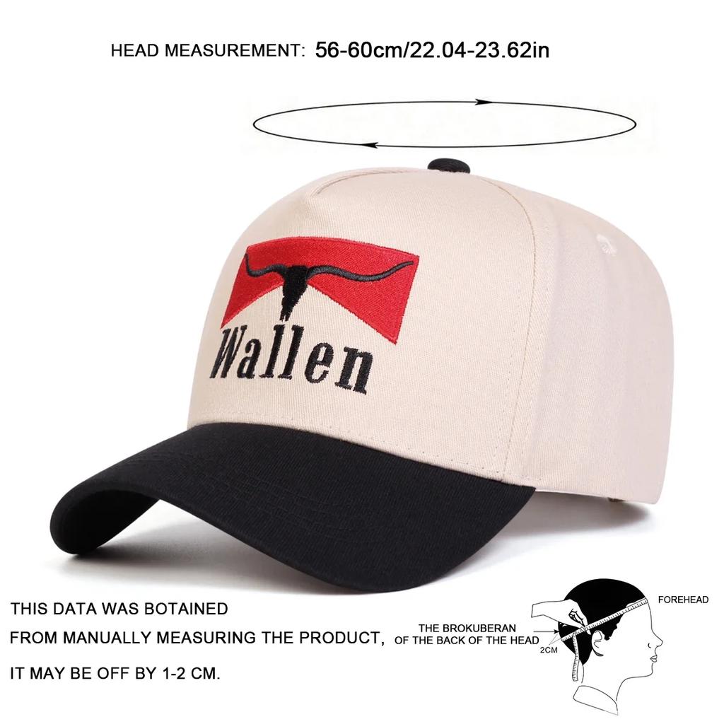Unisex WALLEN Letter Embroidery Baseball Caps Spring and Autumn Outdoor Adjustable Casual Hats Sunscreen Hat Sports Cap