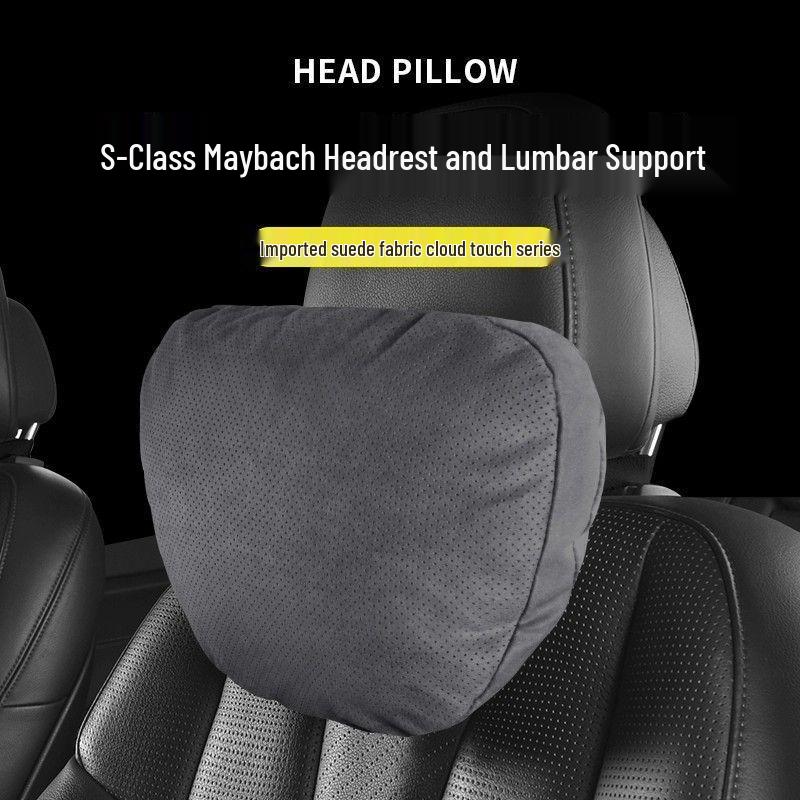 Maybach Car Headrest and Lumbar Support Pillow Set