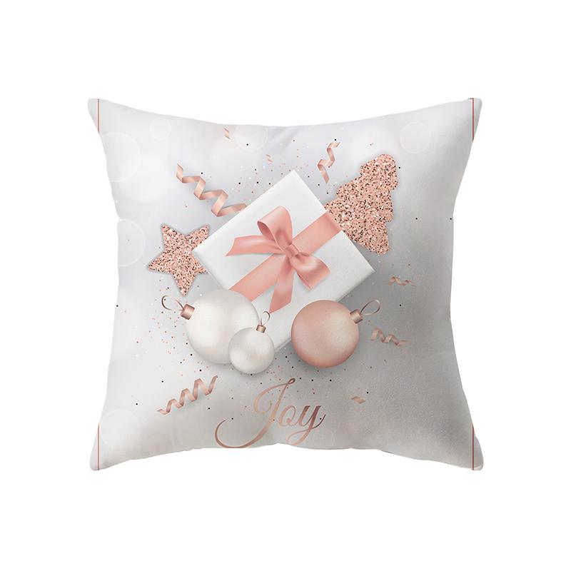 Home Decor Christmas Theme Printed Pattern Cushion Cover Home Living Room Sofa Decoration Square Throw Pillow Pillow Cover