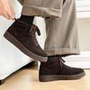 Fashion Retro Style Cow suede Leather Men Shoes Non-Slip Oxfords mid top Sneakers for Man Casual Lace Up Footwear Outdoor sneakers