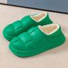 Waterproof cotton slippers for women to wear outside in winter, non-slip petals for indoor home use, warm home, and velvet slippers for men.