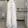 Women's Summer Ice Silk Ink Painting Wide-Leg High-Waisted Floor-Length Pants