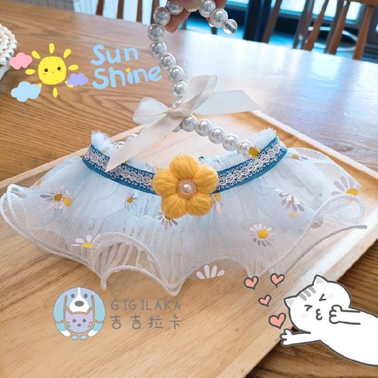 Fashion Small Flower Cats Collar Lace Bib Lace Pet Collar Bib Sweet Cat Necklace