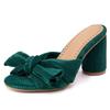 Fashion Fashion Summer Slippers Sandals Shoes Woman Outside Sweet Bow High Heels Slides Green Red Black Party Shoes Female Large Size 50